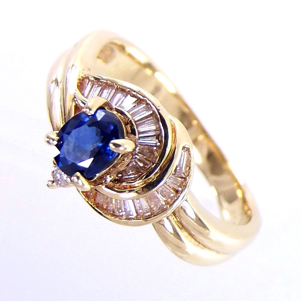 select jewelry戒指·戒指4.0g k18蓝宝石0.39克拉钻石0.17ct 10.