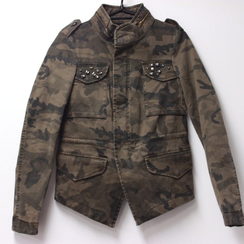 Zara ザラ カモフラージュ 迷彩 Basic ベーシック アパレル アウター ミリタリージャケット カーキ系 レディース 中古 ー ブラモ 欲しいブランド品がすぐ見つかる ネット通販サイト