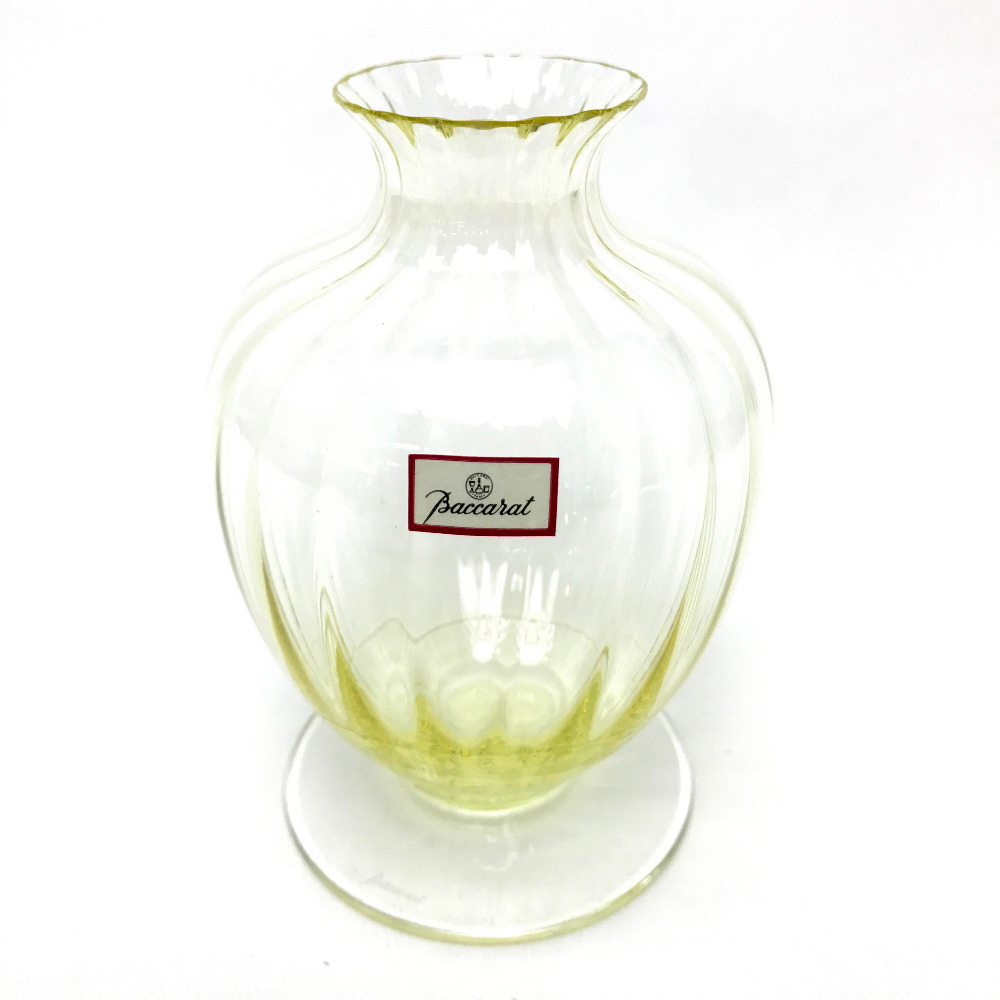 Baccarat バカラ インテリア 花瓶 一輪挿し アクアレーユ フラワーベース クリスタルガラス イエロー レディース ー ブラモ 欲しいブランド品がすぐ見つかる ネット通販サイト