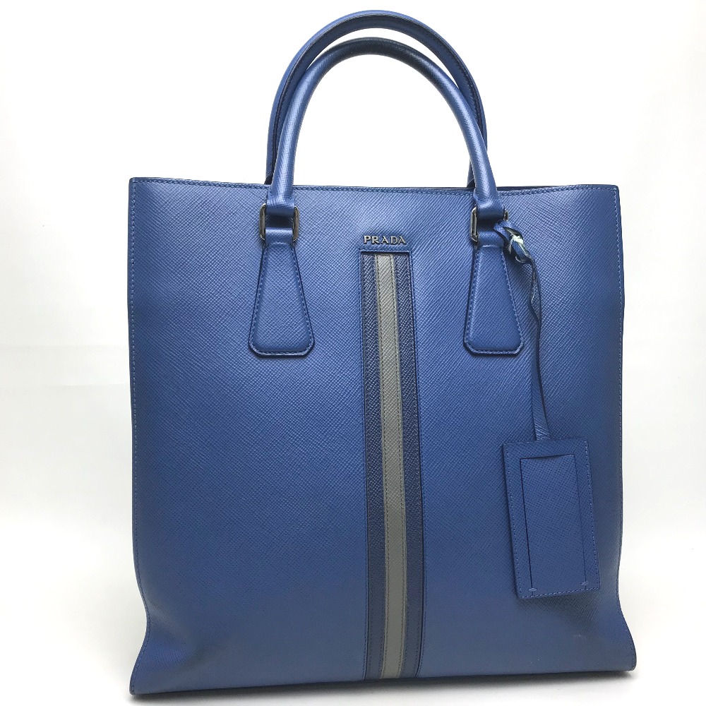 Prada プラダ 2vg0 ビジネスバッグ ハンドバッグ サフィアーノ トートバッグ レザー ブルー メンズ ー ブラモ 欲しいブランド品がすぐ見つかる ネット通販サイト