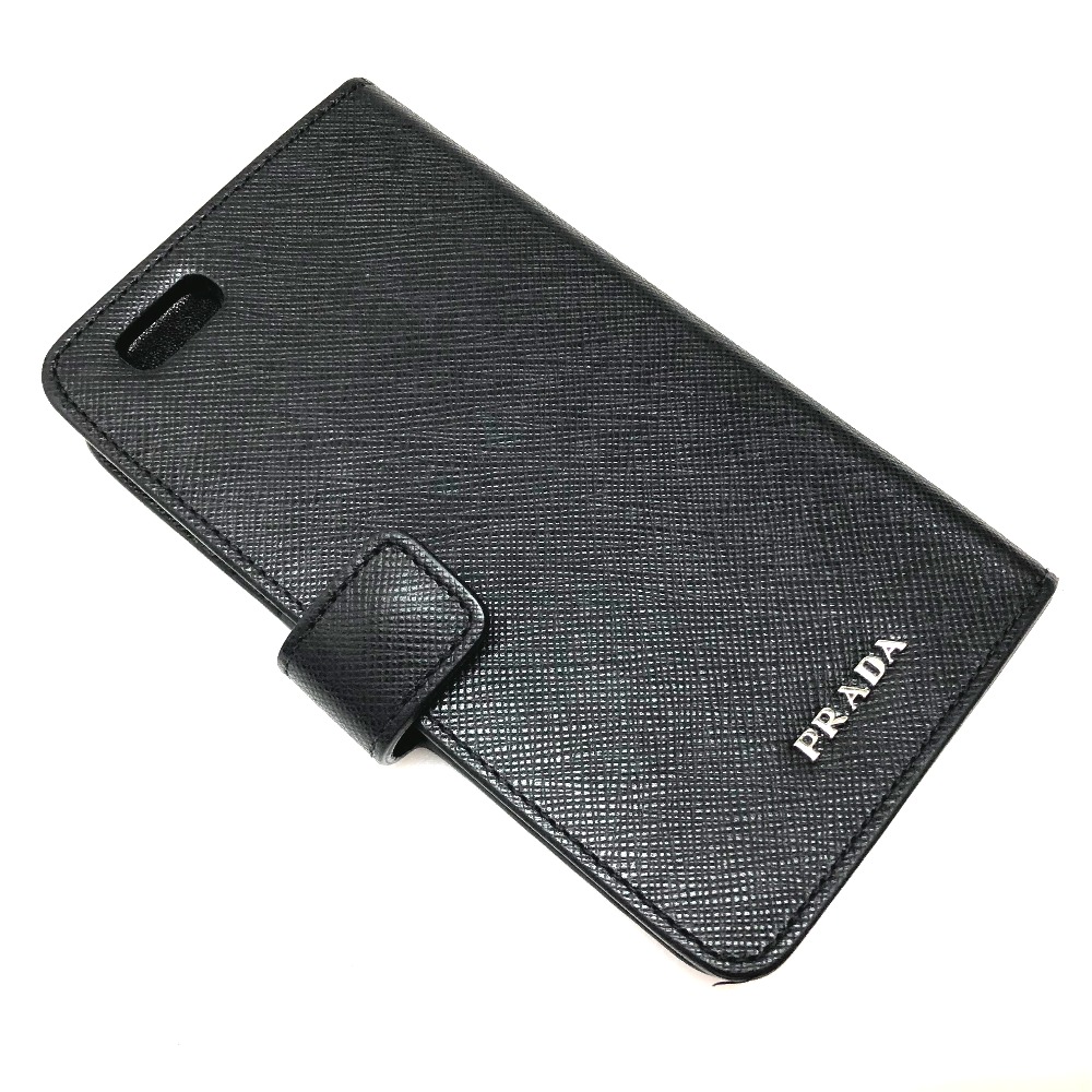 Prada プラダ 2ar146 スマホ Iphoneケース カバー 手帳型 Iphone6 6s用 サフィアーノ 携帯ケース レザー ブラック メンズ ー ブラモ 欲しいブランド品がすぐ見つかる ネット通販サイト