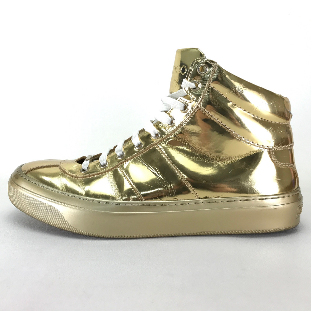 jimmy choo jimmy choo高帮运动鞋鞋子金属运动鞋皮革/金色男士