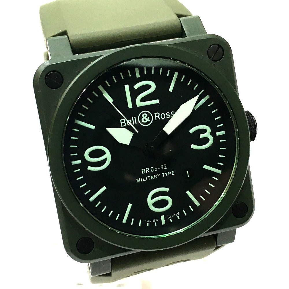 Bell Ross Bell Ross Br03 92 Ck Men S Watch Military Watch Ceramic Rubber Belt Green Men Pre ー The Best Place To Buy Brand Bags Watches Jewelry Bramo