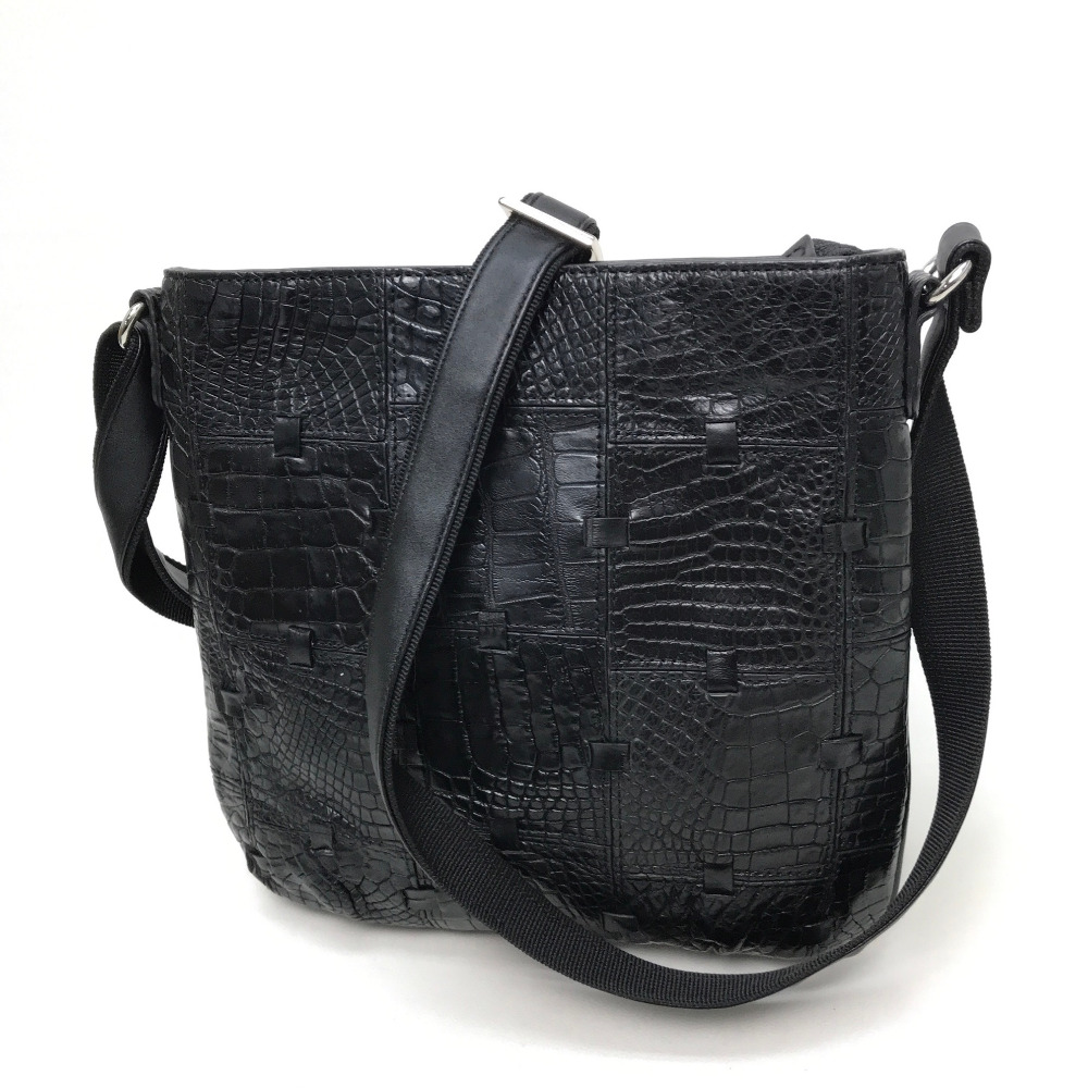 No Brand ノーブランド メンズ レディース ショルダーバッグ クロコダイル レザー ブラック レディース ー ブラモ 欲しいブランド 品がすぐ見つかる ネット通販サイト