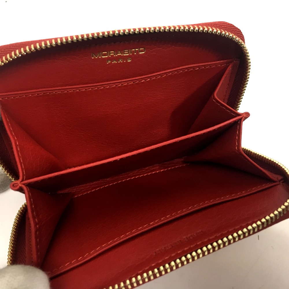 Morabito モラビト メンズ レディース ラウンドファスナー財布 小銭入れ コインケース レザー レッド ユニセックス ー ブラモ 欲しいブランド品がすぐ見つかる ネット通販サイト