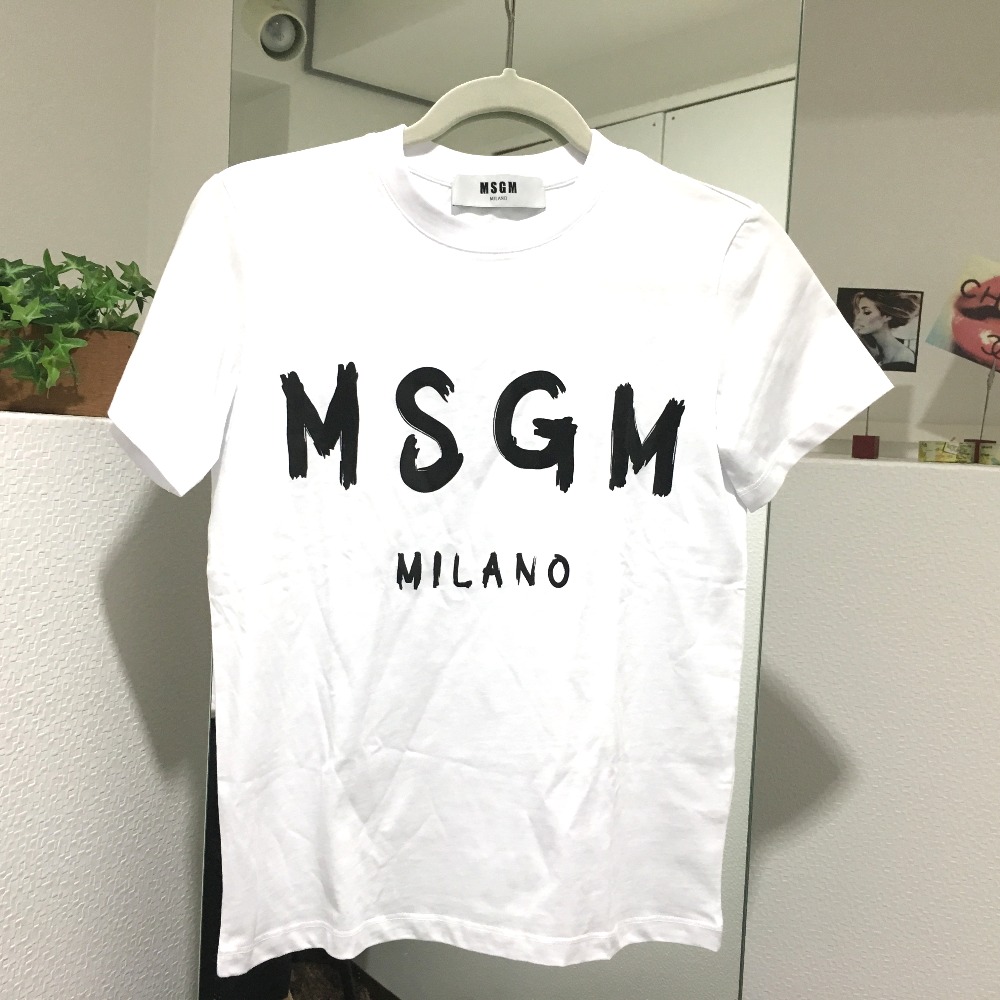 MSGM(エムエスジーエム) トップス ロゴデザイン タグ有 半袖Ｔシャツ 