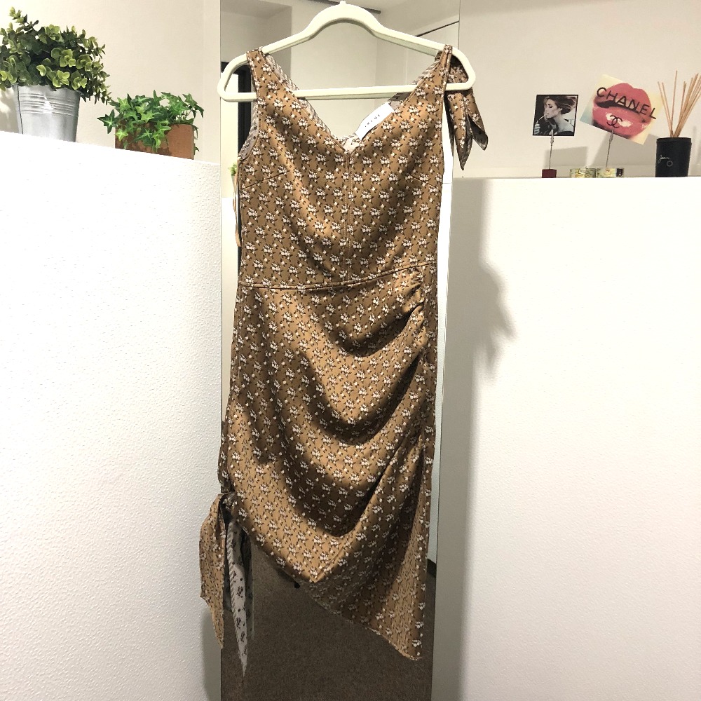 Irene アイレネ ノースリーブ ワンピ フラワー ドレス 花柄 ワンピース ブラウン系 レディース ー ブラモ 欲しいブランド品がすぐ見つかる ネット通販サイト