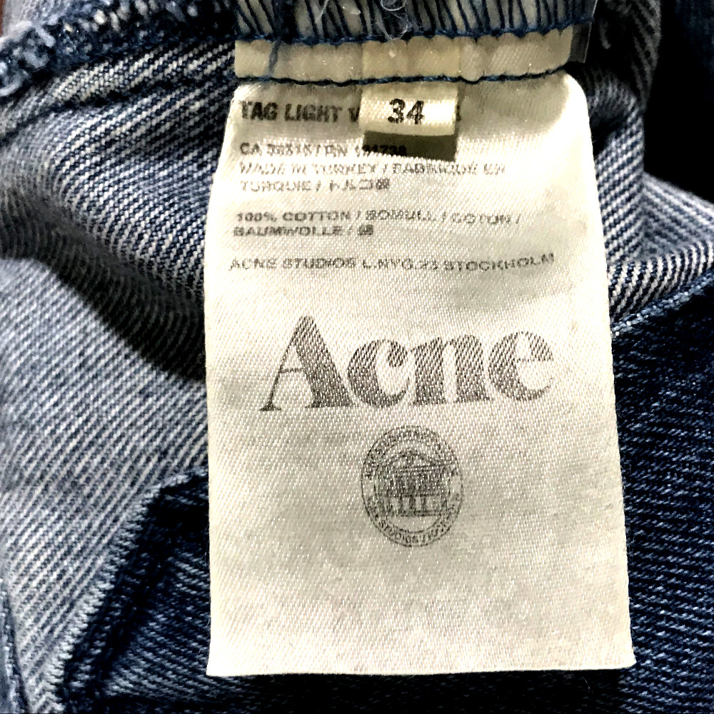 acne jeans tag