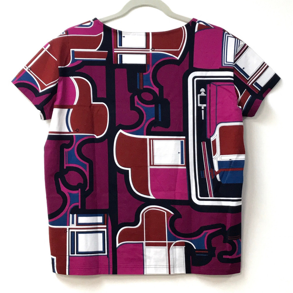 hermes hermes上衣全图案短袖t恤棉/紫色女装