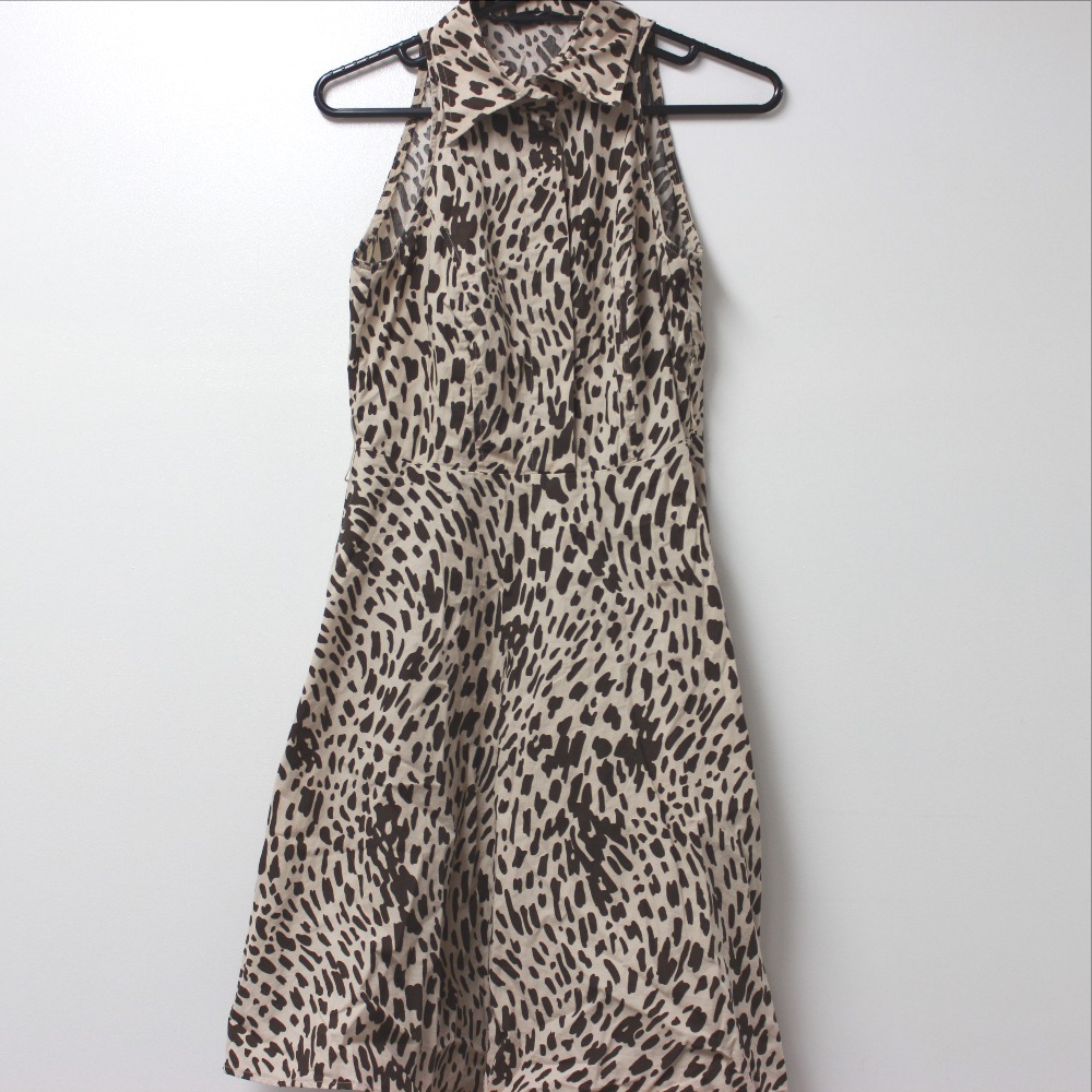 Max Co マックスアンドコー ドレス ノースリーブ レオパード柄 ワンピース コットン ベージュ レディース 中古 ー ブラモ 欲しいブランド品がすぐ見つかる ネット通販サイト