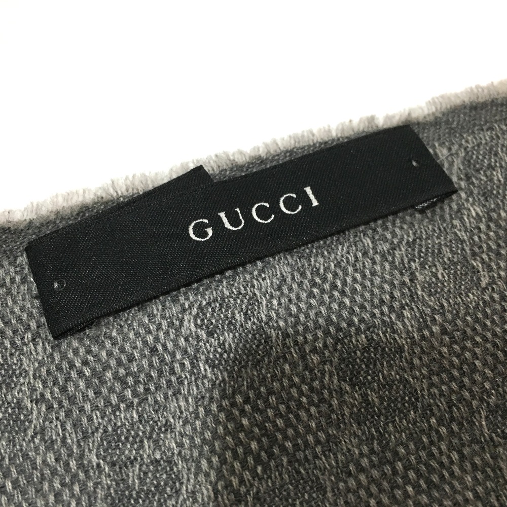 Gucci グッチ メンズ レディース タグ有 ストール Gg柄 ウェビングライン マフラー コットン グレー ユニセックス ー ブラモ 欲しいブランド品がすぐ見つかる ネット通販サイト