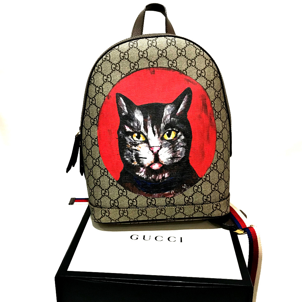 Gucci グッチ バックパック リュックサック ミスティックキャット プリント Ggスプリーム リュック デイパック Ggスプリームキャンバス レザー ベージュ マルチカラー ブラウン レディース ー ブラモ 欲しいブランド品がすぐ見つかる ネット通販サイト