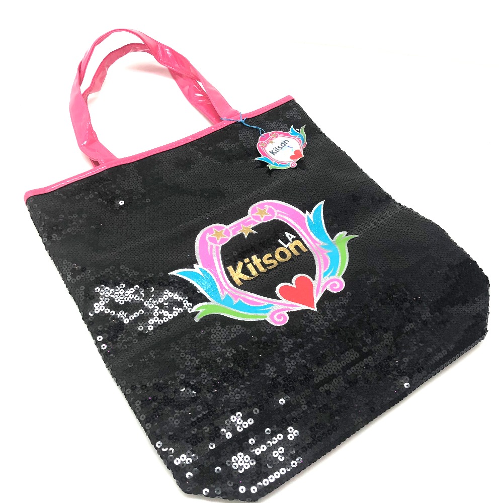 Kitson キットソン トートバッグ ロゴ ショルダーバッグ スパンコール パテントレザー ブラック レディース ー ブラモ 欲しいブランド品がすぐ見つかる ネット通販サイト