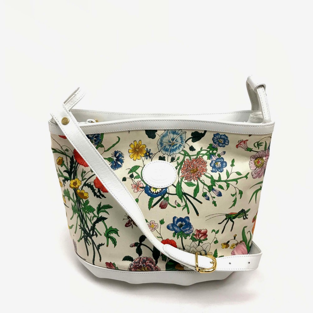 Gucci グッチ 001 22 1934 フローラ 花柄 ヴィンテージ ショルダーバッグ キャンバス レザー マルチカラー レディース ー ブラモ 欲しいブランド品がすぐ見つかる ネット通販サイト