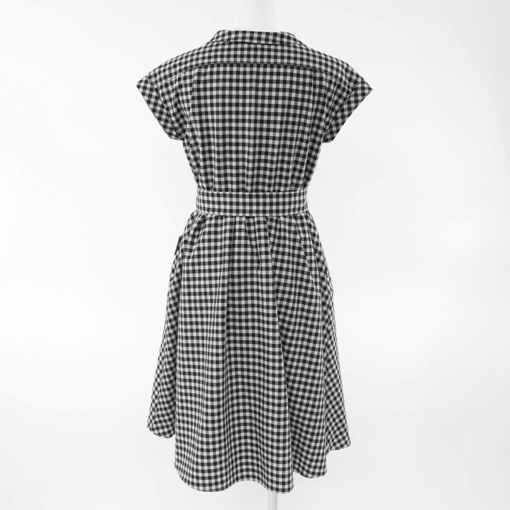 18ss法式袖子连体短袖·格子布检查/ 81121013/7 /黑色/ ef-de次日