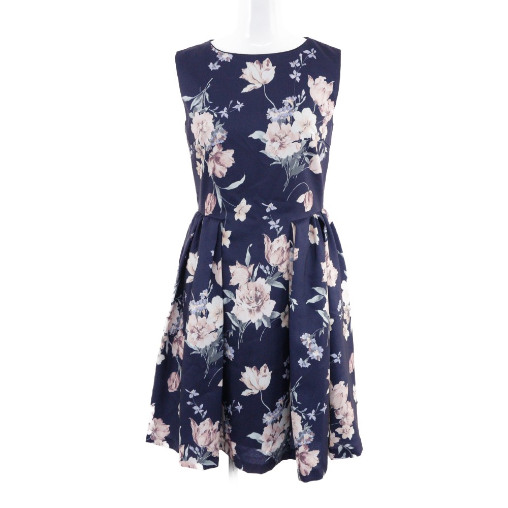 マーキュリーデュオ フラワーギャザー ノースリーブ 花柄 ワンピース 01 M ネイビー Mercury Duo 翌日配送可 B1902 ー ブラモ 欲しいブランド品がすぐ見つかる ネット通販サイト