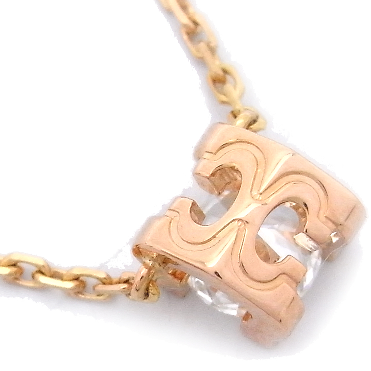 cartier卡地亚c de cartier 750粉红金x钻石女士项鍊dh46906 [二手]