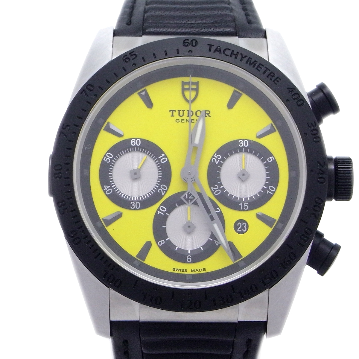 帝舵都铎42010n不锈钢×陶瓷×皮革黄色表盘男士腕表[二手货]排名