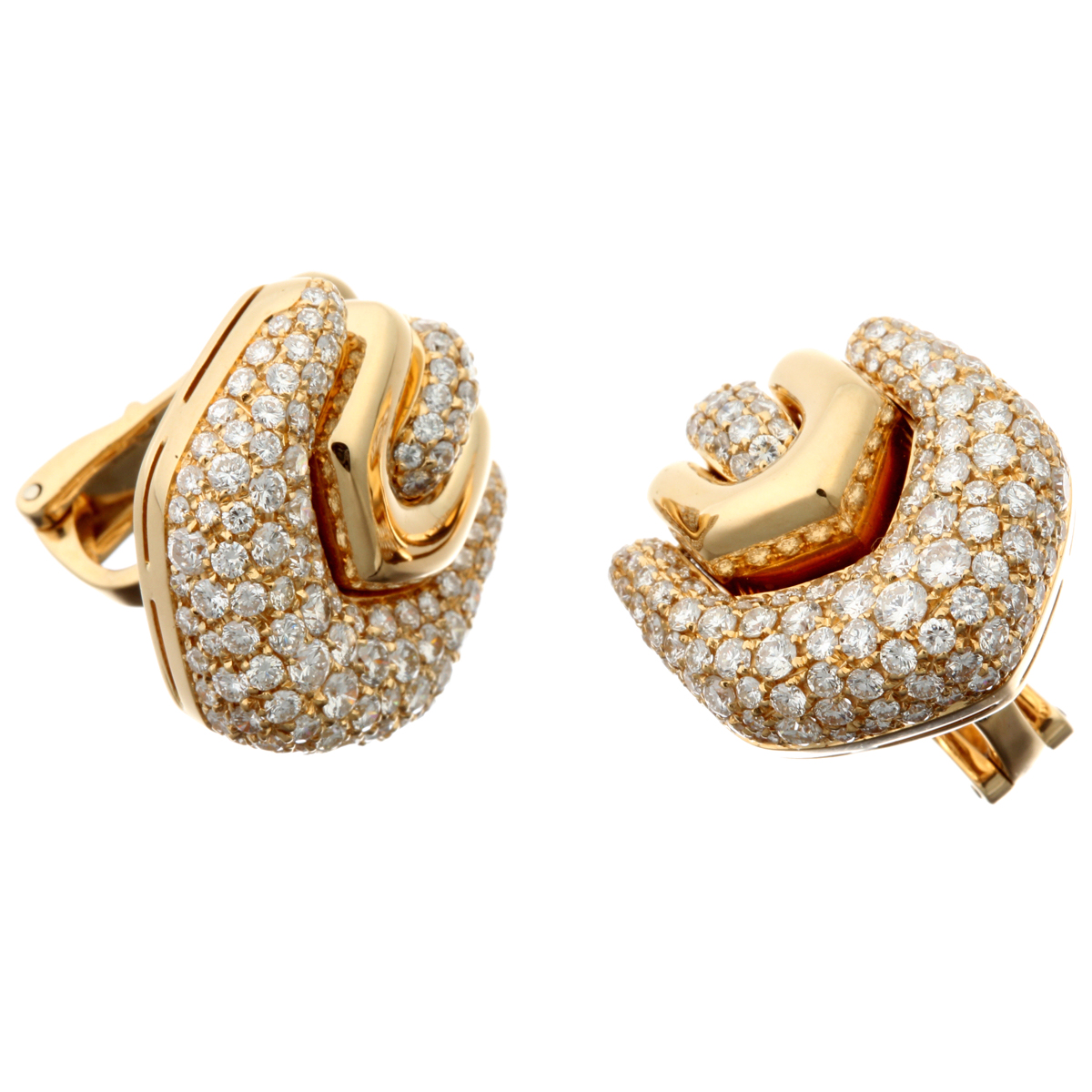 bvlgari宝格丽密钉钻石750黄金x钻石女士耳环dh50679【二手】ab rank