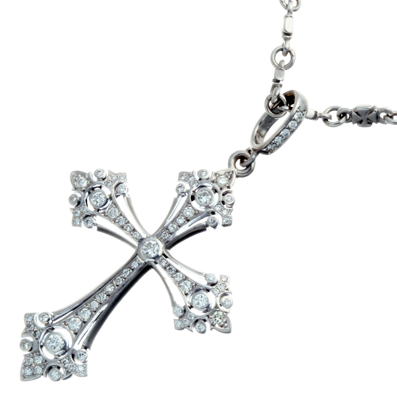 Loree Rodkin ローリーロドキン ファンシー ゴシック クロス ダイヤモンド ペンダント クロス チェーン K18ホワイトゴールド レディース メンズ ネックレス Dh 中古 Aランク ー ブラモ 欲しいブランド品がすぐ見つかる ネット通販サイト