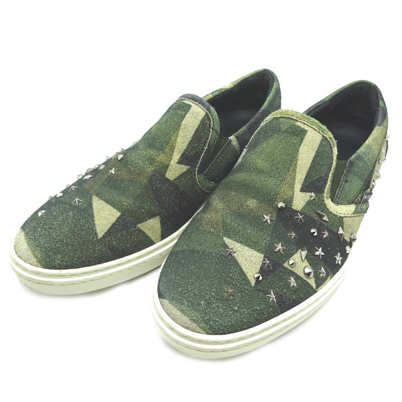 Jimmy Choo ジミーチュウ スタッズ スニーカー 42 27cm ラバー スウェード スタッズ メンズ スニーカー Dh 中古 Abランク ー ブラモ 欲しいブランド品がすぐ見つかる ネット通販サイト