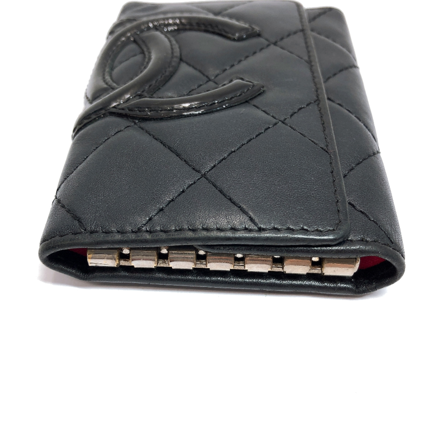 chanel香奈儿钥匙包cambon line 6小羊皮黑色粉色[二手]女士