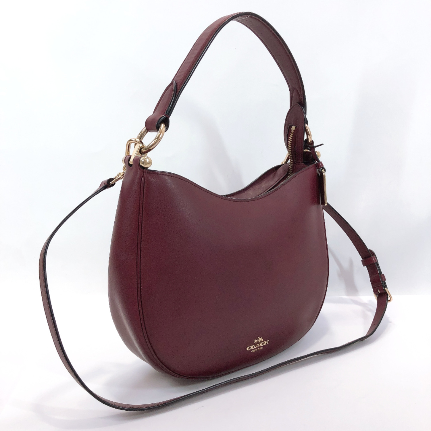 Coach コーチ ショルダーバッグ 54446 2way ノマドクロスボディ レザー ワインレッド 中古 レディース ー ブラモ 欲しいブランド品がすぐ見つかる ネット通販サイト