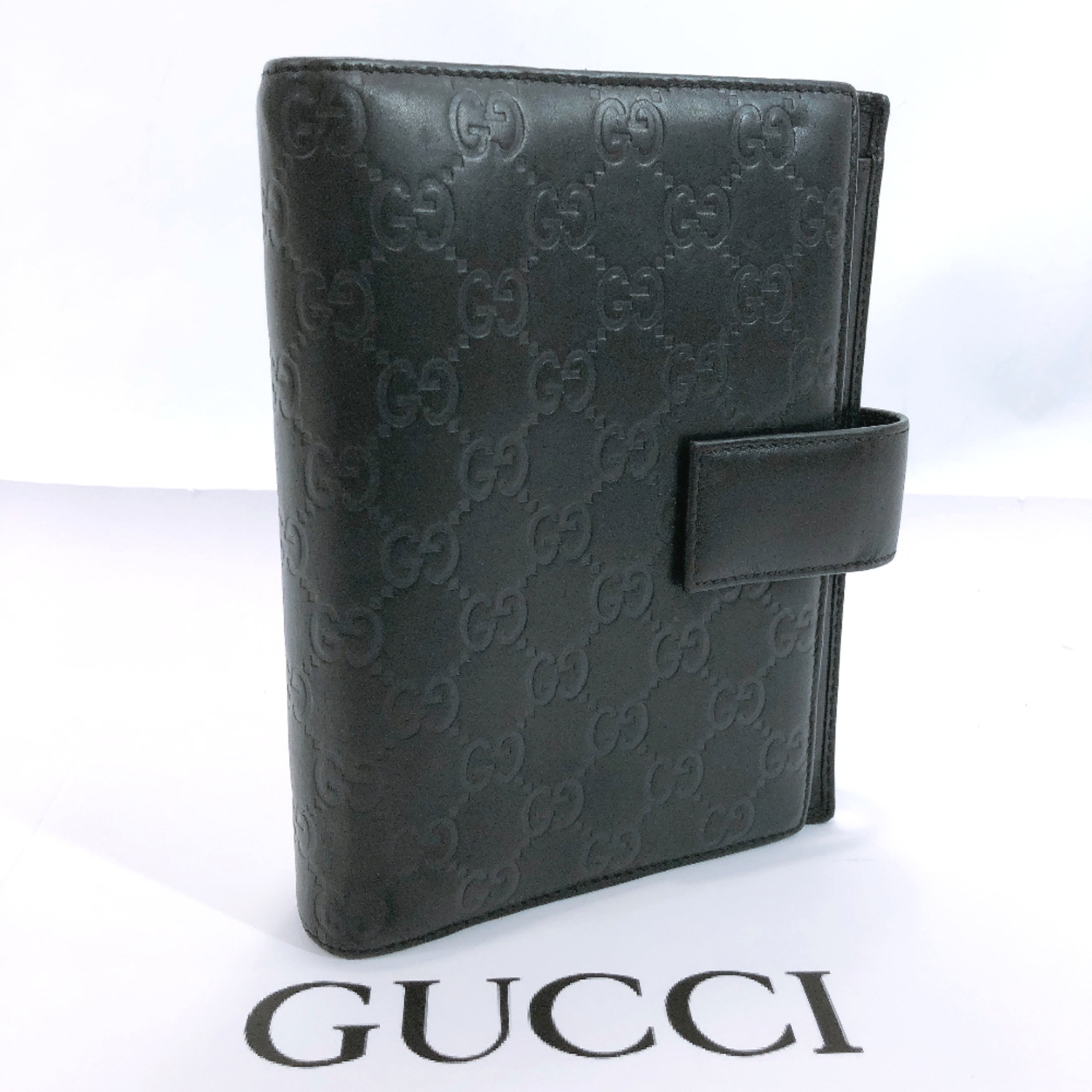 Gucci Gucci Notebook Cover 28 6 Hole Ring Type Shima Leather Black Used Unisex ー The Best Place To Buy Brand Bags Watches Jewelry Bramo