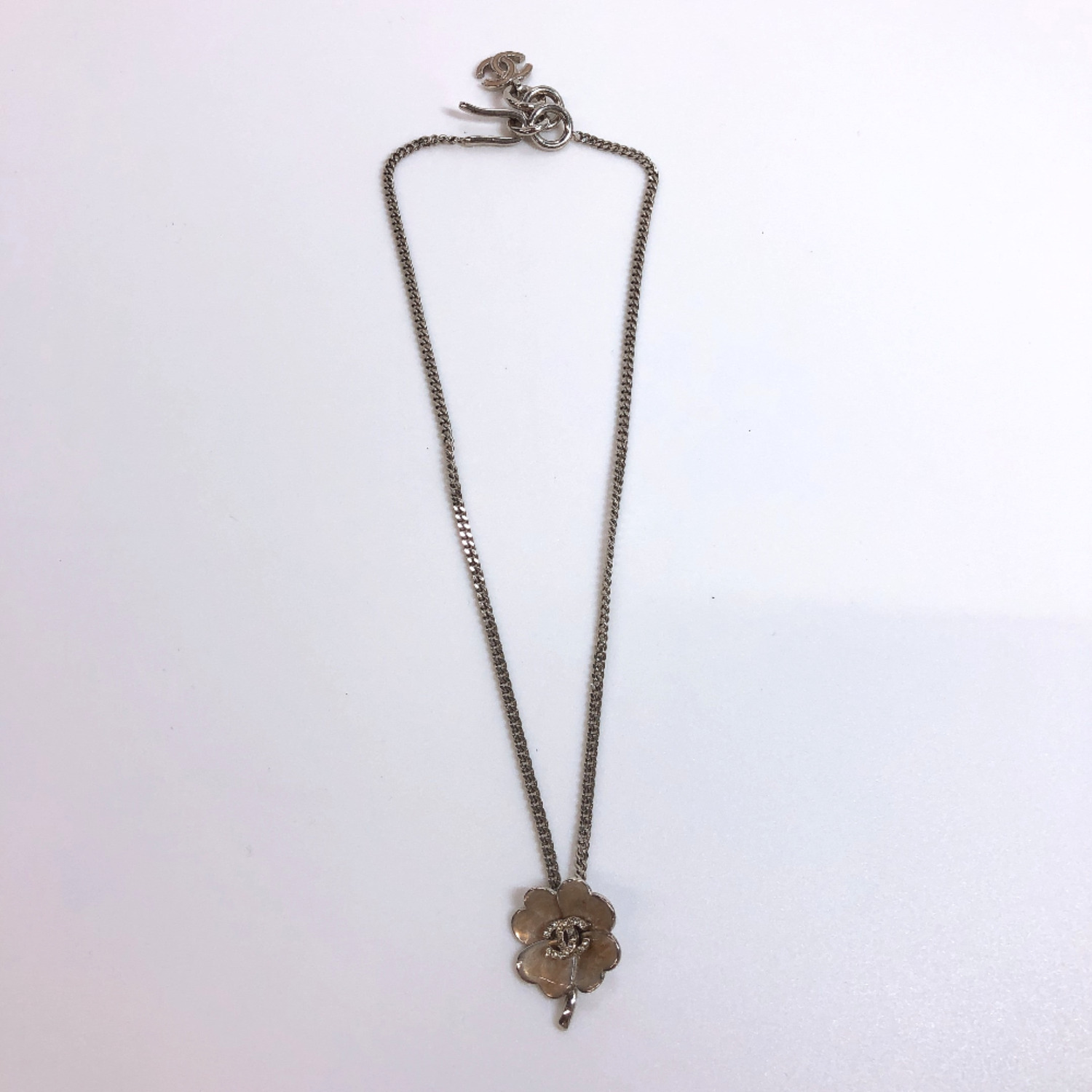 CHANEL CHANEL Coco Mark Rhinestone Four Leaf Clover