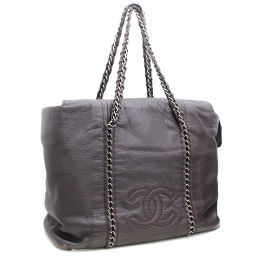 CHANEL Chanel Shoulder Bag Leather Brown Ladies [Pre]