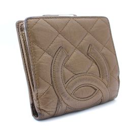 CHANEL Chanel Cambon Line Coco Mark Gamaguchi Bi-fold Wallet Leather Bronze Women [Pre]