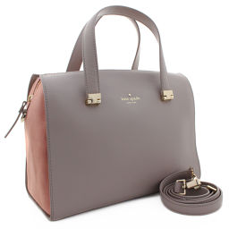 Kate Spade Kate Spade 2WAY shoulder bag by color handbag leather / suede gray pink ladies [pre-owned]