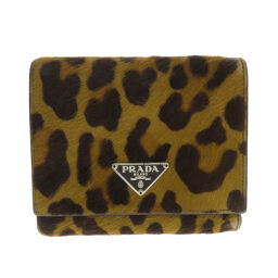 Prada 1M0176 豹纹双折钱包（带零钱包）女士