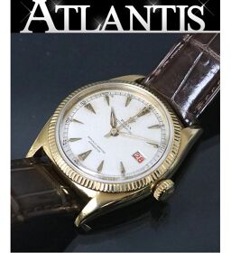 Ginza store Rolex 6305 big bubble back BREVET engraved 18K YG antique men's watch