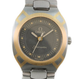 OMEGA Omega Seamaster Polaris Stainless Steel Gold Quartz Analog Display Ladies Black Dial Watch [Used]