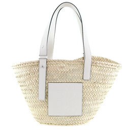 LOEWE Loewe Basket Bag Raffia Beige / White Ladies Handbag [Used] A + Rank