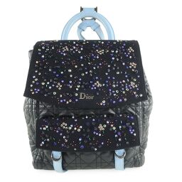 Dior Dior Studs Calf Black / Light Blue Women's Backpack Daypack [Used] B-Rank