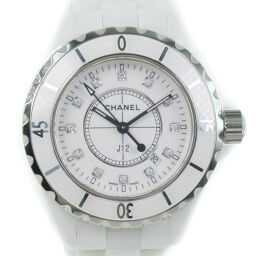 CHANEL J12 12P Diamond H1628 White Ceramic x Stainless Steel Quartz Ladies White Dial Watch [Used] A-Rank