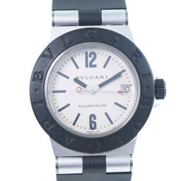 BVLGARI Bvlgari Aluminum AL32TA Aluminum x Rubber Black / Silver Quartz Unisex Silver Dial Watch [Used]