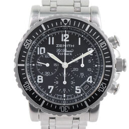 ZENITH Zenith Rainbow Black 01 / 02.0470.405 Stainless Steel Self-winding Chronograph Men's Black Dial Watch [Used]