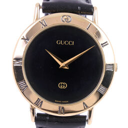 GUCCI Gucci 3000M Stainless Steel Black Quartz Analog Display Men's Black Dial Watch [Used] A-Rank