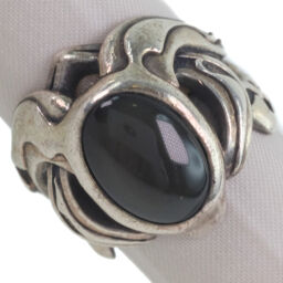 Silver 925 15.5 Black Unisex Ring / Ring [Used]