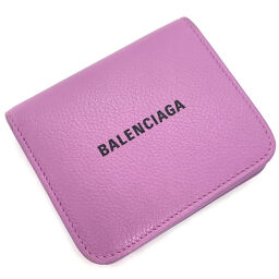 Balenciaga BALENCIAGA CASH logo bi-fold wallet 594216 calf leather pink ladies K11019980