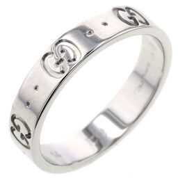Gucci GUCCI Icon Slim Width approx. 4mm Ring / Ring K18 White Gold No. 14 Silver Men's K11123594