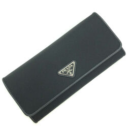 Prada PRADA TESSUTO Long wallet with pass case 1MH132 Nylon / Leather NERO Black Ladies K11126613