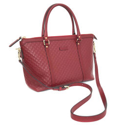 Gucci GUCCI Micro Gucci Shima 2WAY Shoulder Handbag 449656 Calf Leather Red Ladies K11201745