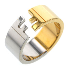 FENDI FENDI FF logo wide width about 9mm ring, ring GP gold men's K11217938