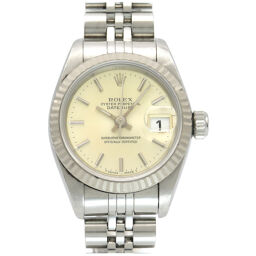 Rolex ROLEX Self-winding Datejust 69174 Watch K18 White Gold / Stainless Steel Beige 0185 Ladies
