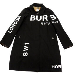 Burberry BURBERRY Gabardine Car Coat Bal collar Coat Canvas Black 0249 Ladies
