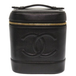 Chanel CHANEL Coco Mark Vanity Bag A01998 Handbag Caviar Skin / Caviar Skin Black 0339 Ladies